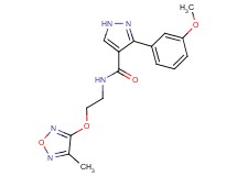 3-(3-methoxyphenyl)-N-{2-[(4-methyl-1,2,5-oxadiazol-3-yl)oxy]ethyl}-1H-pyrazole-4-carboxamide