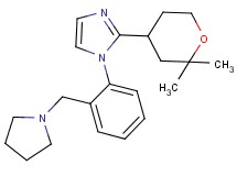 2-(2,2-dimethyltetrahydro-2H-pyran-4-yl)-1-[2-(pyrrolidin-1-ylmethyl)phenyl]-1H-imidazole
