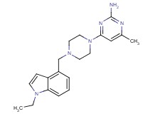 4-{4-[(1-ethyl-1H-indol-4-yl)methyl]piperazin-1-yl}-6-methylpyrimidin-2-amine