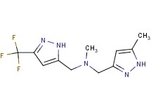 N-methyl-1-(5-methyl-1H-pyrazol-3-yl)-N-{[3-(trifluoromethyl)-1H-pyrazol-5-yl]methyl}methanamine trifluoroacetate