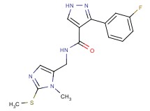 3-(3-fluorophenyl)-N-{[1-methyl-2-(methylthio)-1H-imidazol-5-yl]methyl}-1H-pyrazole-4-carboxamide