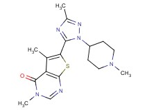 3,5-dimethyl-6-[3-methyl-1-(1-methylpiperidin-4-yl)-1H-1,2,4-triazol-5-yl]thieno[2,3-d]pyrimidin-4(3H)-one