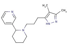 3-{1-[3-(3,4-dimethyl-1H-pyrazol-5-yl)propyl]-2-piperidinyl}pyridine bis(trifluoroacetate)