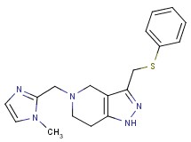 5-[(1-methyl-1H-imidazol-2-yl)methyl]-3-[(phenylthio)methyl]-4,5,6,7-tetrahydro-1H-pyrazolo[4,3-c]pyridine bis(trifluoroacetate)