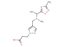 3-[4-({methyl[1-(3-methyl-1,2,4-oxadiazol-5-yl)ethyl]amino}methyl)-1H-pyrazol-1-yl]propanoic acid