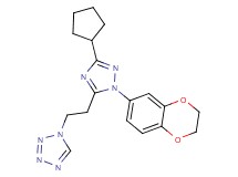 1-{2-[3-cyclopentyl-1-(2,3-dihydro-1,4-benzodioxin-6-yl)-1H-1,2,4-triazol-5-yl]ethyl}-1H-tetrazole
