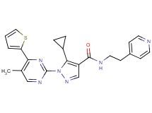 5-cyclopropyl-1-[5-methyl-4-(2-thienyl)-2-pyrimidinyl]-N-[2-(4-pyridinyl)ethyl]-1H-pyrazole-4-carboxamide