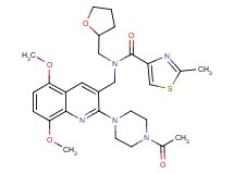 N-{[2-(4-acetyl-1-piperazinyl)-5,8-dimethoxy-3-quinolinyl]methyl}-2-methyl-N-(tetrahydro-2-furanylmethyl)-1,3-thiazole-4-carboxamide
