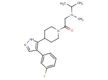 (2-{4-[4-(3-fluorophenyl)-1H-pyrazol-5-yl]piperidin-1-yl}-2-oxoethyl)isopropyl(methyl)amine