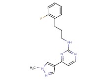 N-[3-(2-fluorophenyl)propyl]-4-(1-methyl-1H-pyrazol-4-yl)pyrimidin-2-amine