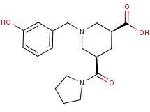 (3S*,5R*)-1-(3-hydroxybenzyl)-5-(1-pyrrolidinylcarbonyl)-3-piperidinecarboxylic acid