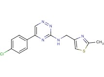 5-(4-chlorophenyl)-N-[(2-methyl-1,3-thiazol-4-yl)methyl]-1,2,4-triazin-3-amine