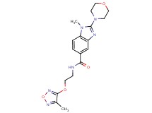 1-methyl-N-{2-[(4-methyl-1,2,5-oxadiazol-3-yl)oxy]ethyl}-2-(4-morpholinyl)-1H-benzimidazole-5-carboxamide