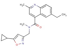 N-[(5-cyclopropyl-3-isoxazolyl)methyl]-6-ethyl-N,2-dimethyl-4-quinolinecarboxamide