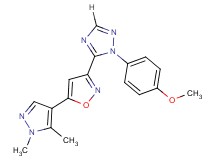 5-[5-(1,5-dimethyl-1H-pyrazol-4-yl)isoxazol-3-yl]-1-(4-methoxyphenyl)-1H-1,2,4-triazole