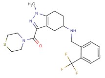 1-methyl-3-(4-thiomorpholinylcarbonyl)-N-[2-(trifluoromethyl)benzyl]-4,5,6,7-tetrahydro-1H-indazol-5-amine