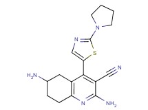 2,6-diamino-4-(2-pyrrolidin-1-yl-1,3-thiazol-5-yl)-5,6,7,8-tetrahydroquinoline-3-carbonitrile