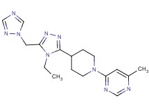 4-{4-[4-ethyl-5-(1H-1,2,4-triazol-1-ylmethyl)-4H-1,2,4-triazol-3-yl]piperidin-1-yl}-6-methylpyrimidine