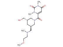 6-[((3S*,5R*)-3-(hydroxymethyl)-5-{[(2-methoxyethyl)(methyl)amino]methyl}piperidin-1-yl)carbonyl]-1,3-dimethylpyrimidine-2,4(1H,3H)-dione