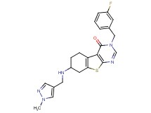 3-(3-fluorobenzyl)-7-{[(1-methyl-1H-pyrazol-4-yl)methyl]amino}-5,6,7,8-tetrahydro[1]benzothieno[2,3-d]pyrimidin-4(3H)-one