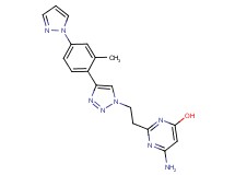 6-amino-2-(2-{4-[2-methyl-4-(1H-pyrazol-1-yl)phenyl]-1H-1,2,3-triazol-1-yl}ethyl)pyrimidin-4-ol