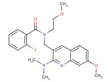 N-{[2-(dimethylamino)-7-methoxy-3-quinolinyl]methyl}-2-fluoro-N-(2-methoxyethyl)benzamide