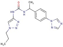 N-(1-propyl-1H-1,2,3-triazol-4-yl)-N'-{1-[4-(1H-1,2,4-triazol-1-yl)phenyl]ethyl}urea