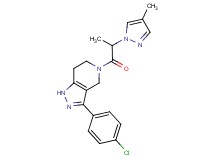 3-(4-chlorophenyl)-5-[2-(4-methyl-1H-pyrazol-1-yl)propanoyl]-4,5,6,7-tetrahydro-1H-pyrazolo[4,3-c]pyridine