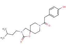 8-[(4-hydroxyphenyl)acetyl]-3-(3-methylbutyl)-1-oxa-3,8-diazaspiro[4.5]decan-2-one