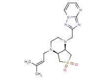 2-{[(4aS*,7aR*)-4-(3-methylbut-2-en-1-yl)-6,6-dioxidohexahydrothieno[3,4-b]pyrazin-1(2H)-yl]methyl}[1,2,4]triazolo[1,5-a]pyrimidine