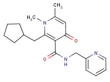 2-(cyclopentylmethyl)-1,6-dimethyl-4-oxo-N-(2-pyridinylmethyl)-1,4-dihydro-3-pyridinecarboxamide