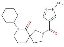 7-cyclohexyl-2-[(1-methyl-1H-pyrazol-4-yl)carbonyl]-2,7-diazaspiro[4.5]decan-6-one