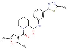 1-(2,5-dimethyl-3-furoyl)-N-[3-(5-methyl-1,3,4-thiadiazol-2-yl)phenyl]-2-piperidinecarboxamide