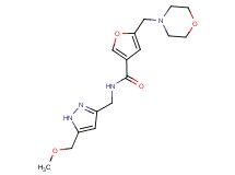 N-{[5-(methoxymethyl)-1H-pyrazol-3-yl]methyl}-5-(4-morpholinylmethyl)-3-furamide