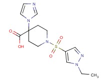 1-[(1-ethyl-1H-pyrazol-4-yl)sulfonyl]-4-(1H-imidazol-1-yl)piperidine-4-carboxylic acid