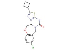 7-chloro-N-(5-cyclobutyl-1,3,4-thiadiazol-2-yl)-2,3-dihydro-1,4-benzoxazepine-4(5H)-carboxamide