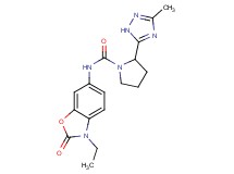 N-(3-ethyl-2-oxo-2,3-dihydro-1,3-benzoxazol-6-yl)-2-(3-methyl-1H-1,2,4-triazol-5-yl)pyrrolidine-1-carboxamide