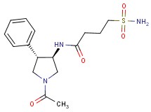 N-[(3R*,4S*)-1-acetyl-4-phenyl-3-pyrrolidinyl]-4-(aminosulfonyl)butanamide