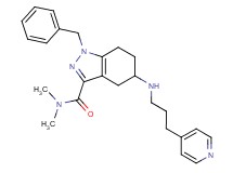 1-benzyl-N,N-dimethyl-5-{[3-(4-pyridinyl)propyl]amino}-4,5,6,7-tetrahydro-1H-indazole-3-carboxamide