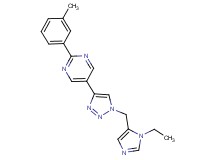 5-{1-[(1-ethyl-1H-imidazol-5-yl)methyl]-1H-1,2,3-triazol-4-yl}-2-(3-methylphenyl)pyrimidine