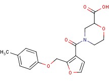 4-{2-[(4-methylphenoxy)methyl]-3-furoyl}-2-morpholinecarboxylic acid