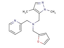 1-(1,4-dimethyl-1H-pyrazol-5-yl)-N-(2-furylmethyl)-N-(pyridin-2-ylmethyl)methanamine