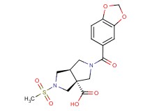 (3aR*,6aR*)-2-(1,3-benzodioxol-5-ylcarbonyl)-5-(methylsulfonyl)hexahydropyrrolo[3,4-c]pyrrole-3a(1H)-carboxylic acid