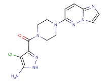 4-chloro-3-[(4-imidazo[1,2-b]pyridazin-6-ylpiperazin-1-yl)carbonyl]-1H-pyrazol-5-amine