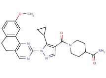 1-{[5-cyclopropyl-1-(9-methoxy-5,6-dihydrobenzo[h]quinazolin-2-yl)-1H-pyrazol-4-yl]carbonyl}-4-piperidinecarboxamide