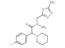 2-(4-fluorophenyl)-N-methyl-N-[(5-methyl-1,3,4-oxadiazol-2-yl)methyl]-2-piperidin-1-ylacetamide