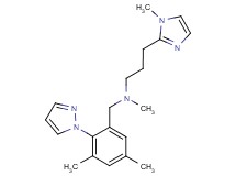 N-[3,5-dimethyl-2-(1H-pyrazol-1-yl)benzyl]-N-methyl-3-(1-methyl-1H-imidazol-2-yl)propan-1-amine