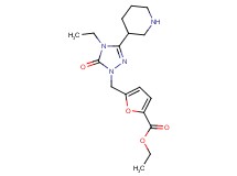 ethyl 5-{[4-ethyl-5-oxo-3-(3-piperidinyl)-4,5-dihydro-1H-1,2,4-triazol-1-yl]methyl}-2-furoate hydrochloride