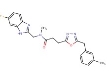N-[(6-fluoro-1H-benzimidazol-2-yl)methyl]-N-methyl-3-[5-(3-methylbenzyl)-1,3,4-oxadiazol-2-yl]propanamide