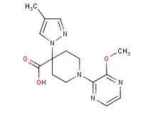 1-(3-methoxypyrazin-2-yl)-4-(4-methyl-1H-pyrazol-1-yl)piperidine-4-carboxylic acid